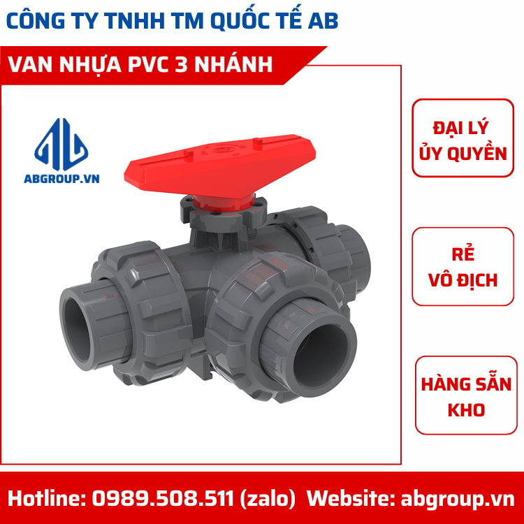 Van Bi Nhựa PVC 3 Nhánh